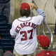 Illustration for article titled Well-Meaning Nats Fan Breaks Out The HES BACK KKK Jersey For Stephen Strasburgs Return